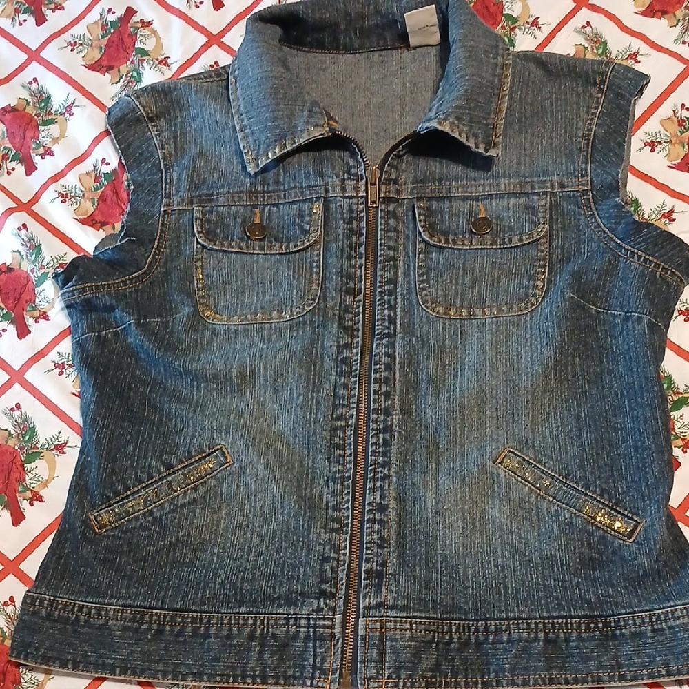 Custom Denim Sleeveless Vest woman's M
